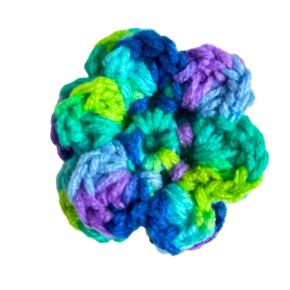 HAND CRAFTED Colorful Floral Four Crocheted Dog Collar Flowers Attachments